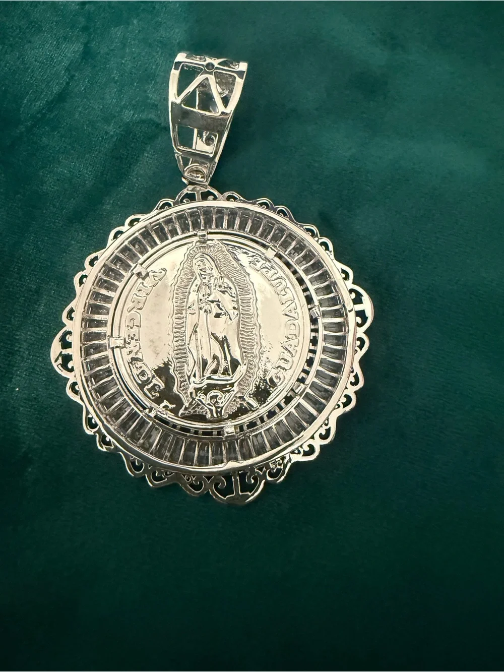 Sterling Silver Religious Medallion Pendant in Silver
